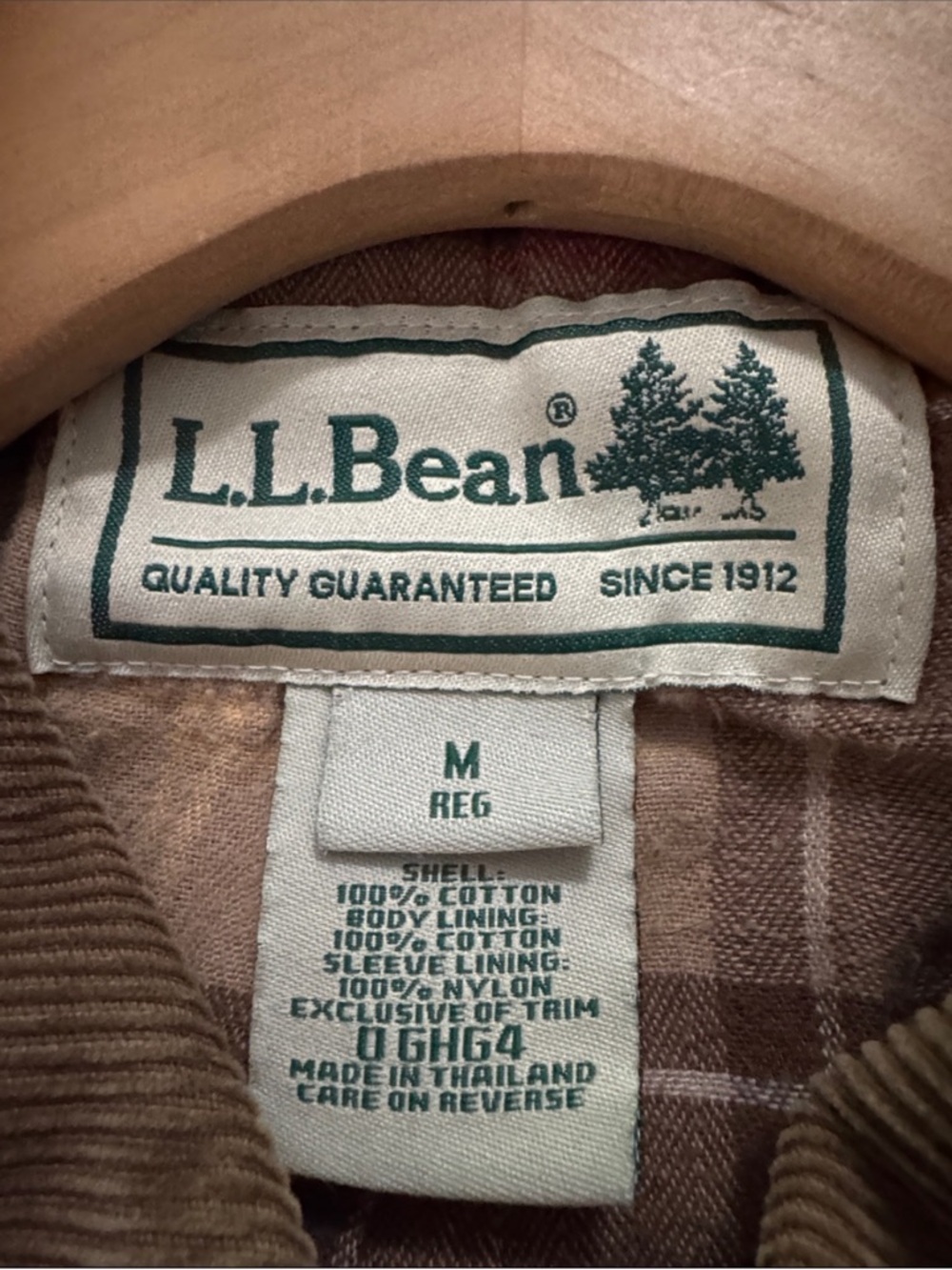 L.L. Bean Light Blue Jacket with Tan Corduroy Collar - Picture 4 of 4